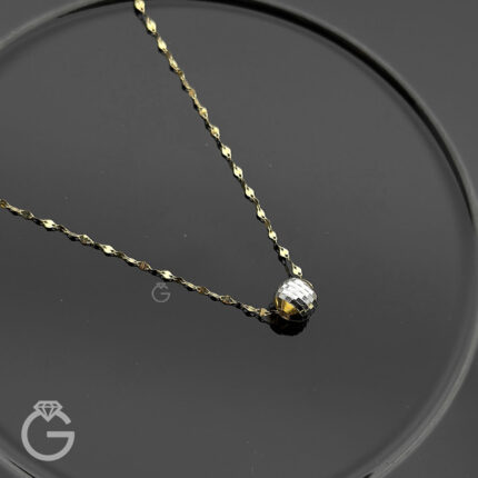 گردنبند گوی تراش دو رنگ