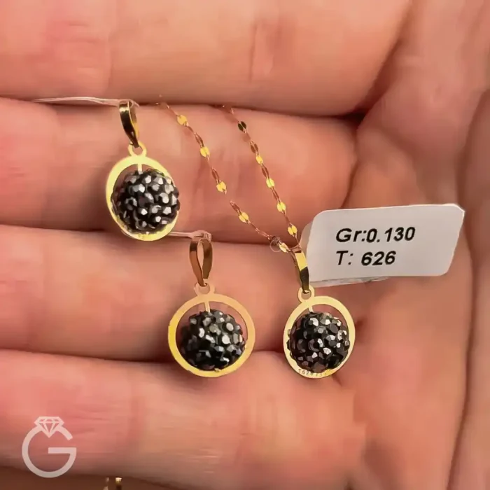 آویز سواروسکی مشکی