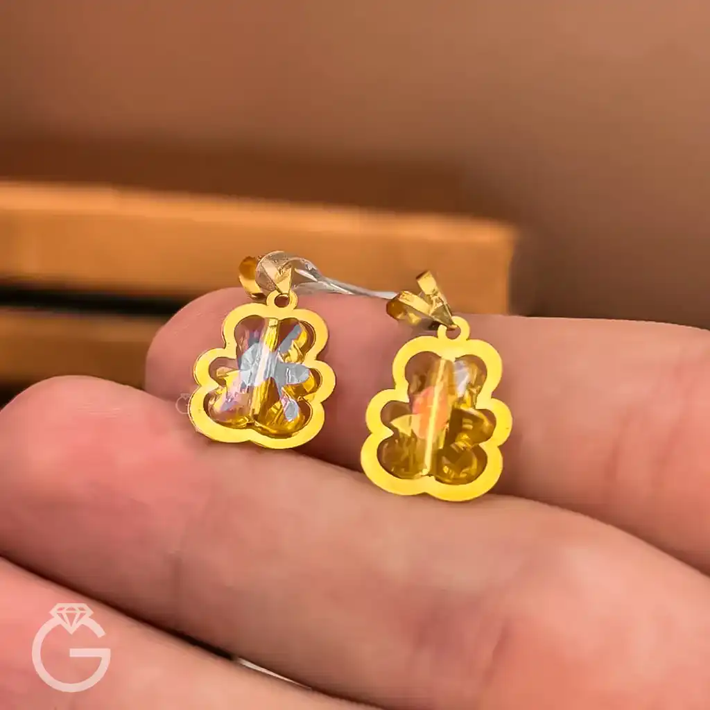 آویز سواروسکی پاستیل خرسی زرد (10) آویز سواروسکی پاستیل خرسی زرد