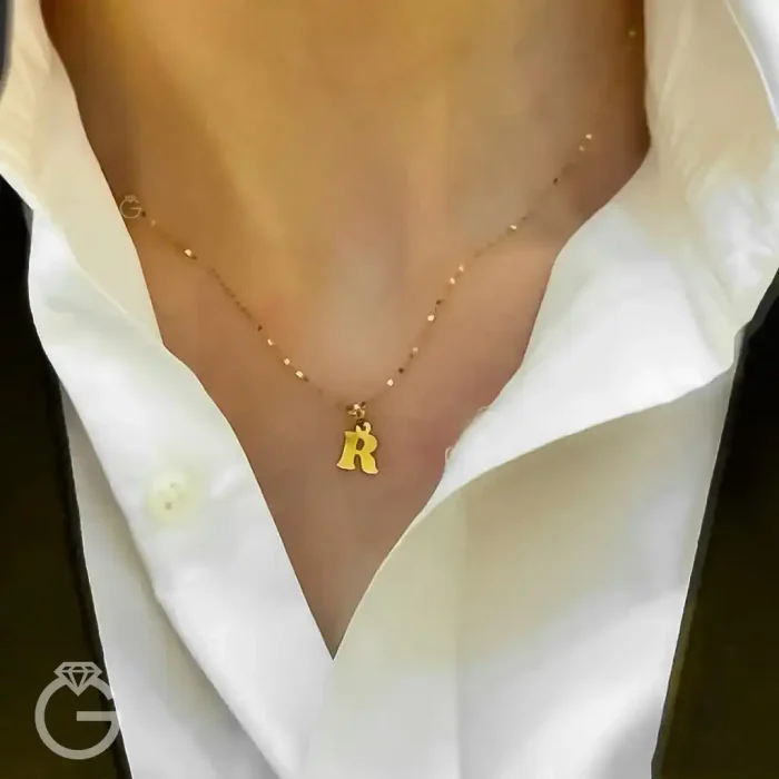 آویز طلا لیزری حروف انگلیسی