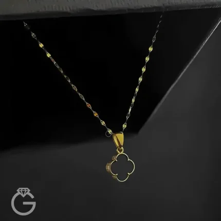 آویز گل با سنگ اونیکس مشکی