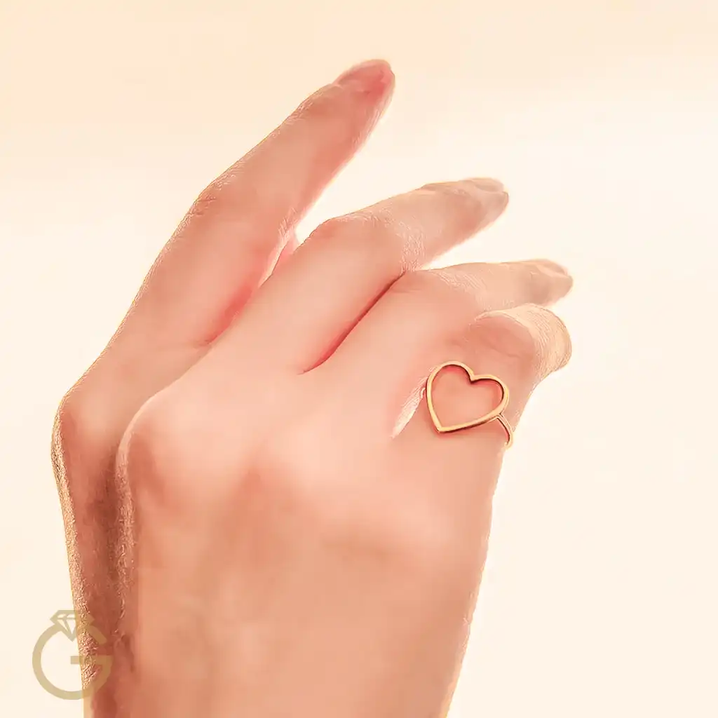 انگشتر طلای قلب مفتولی (41) انگشتر طلای قلب مفتولی
