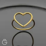 انگشتر طلای قلب مفتولی