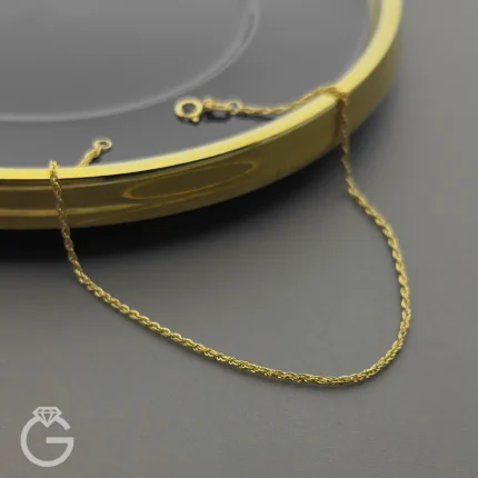 دستبند طلا طنابی قطر 1 میل