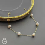 دستبند طلا مروارید پرورشی