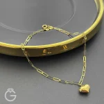 دستبند طلای هرمس با آویز قلب