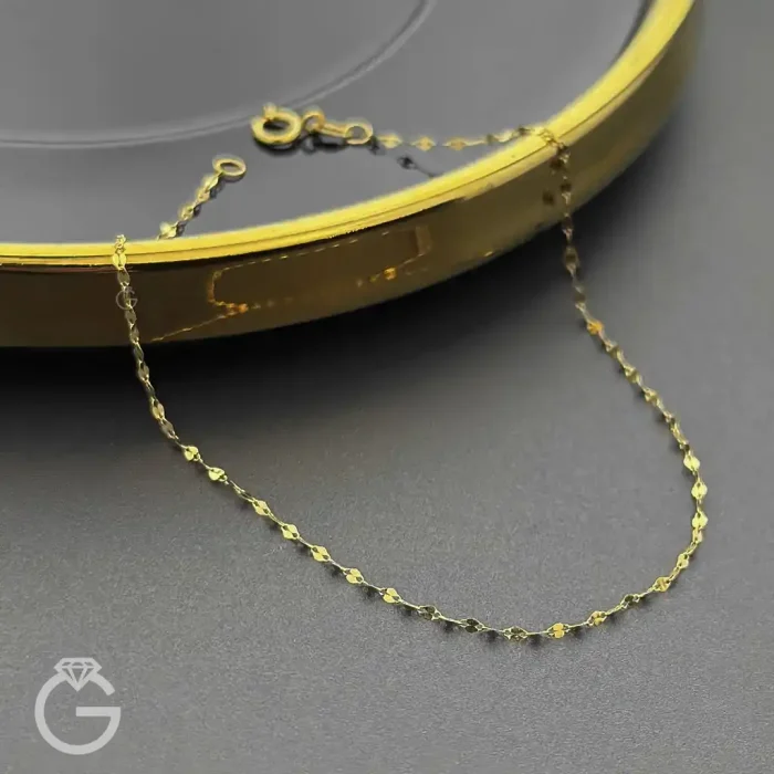 دستبند طلای پولکی قطر 1 میل (10) دستبند طلای پولکی قطر 1 میل