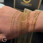 دستبند طلای پولکی قطر 1 میل