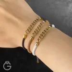 دستبند طلای کارتیه با بند مارشال