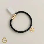 دستبند چرم زنانه مشکی کد 28104
