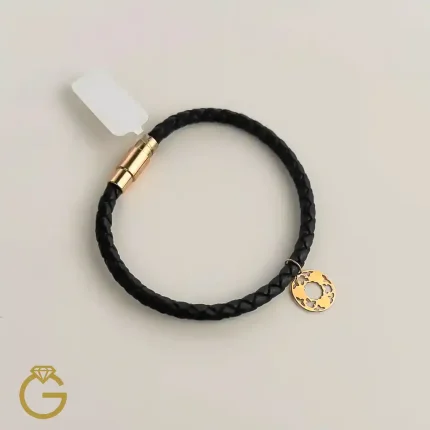 دستبند چرم زنانه مشکی کد 28104