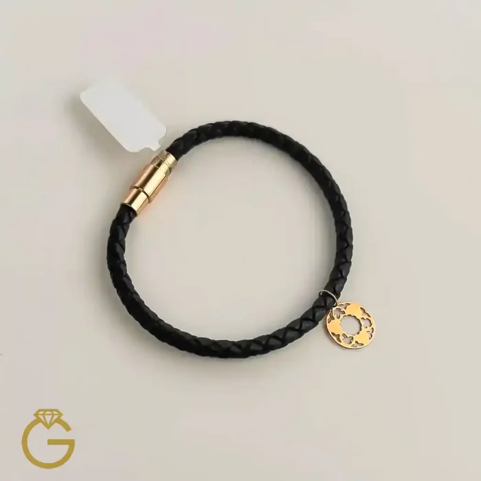دستبند چرم زنانه مشکی کد 28104