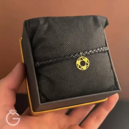 دستبند چرم زنانه مشکی کد 28104