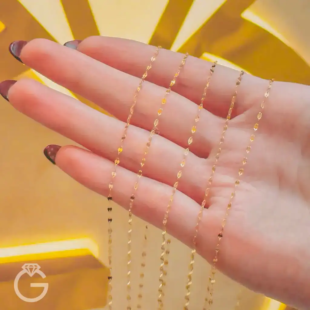 زنجیر طلا پولکی قطر 1 میل (11) زنجیر طلا پولکی قطر 1 میل