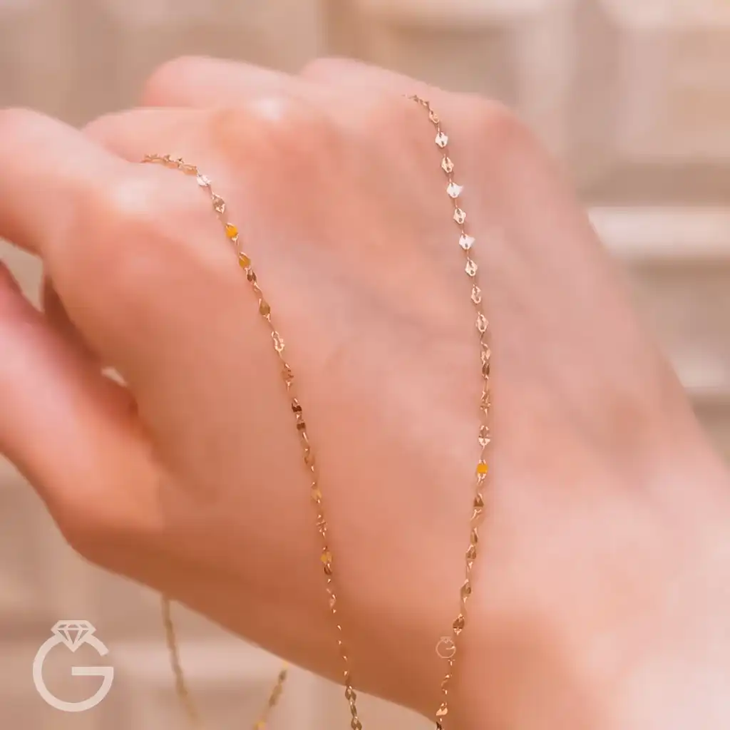 زنجیر طلا پولکی قطر 1 میل (12) زنجیر طلا پولکی قطر 1 میل