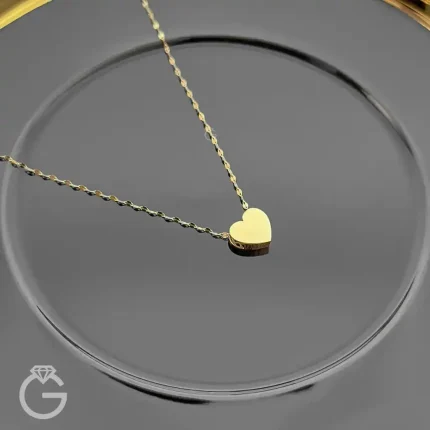 گردنبند طلای قلب سه بعدی