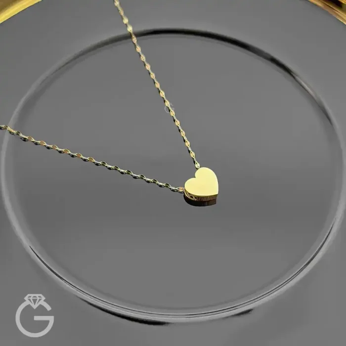 گردنبند طلای قلب سه بعدی