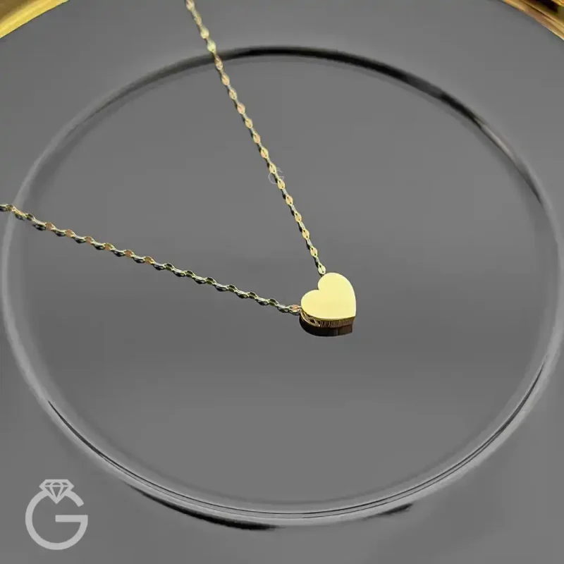 گردنبند طلای قلب سه بعدی