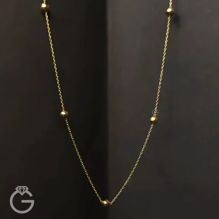 گردنبند طلای متصل 5 گوی براق