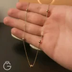 گردنبند طلای متصل 5 گوی براق