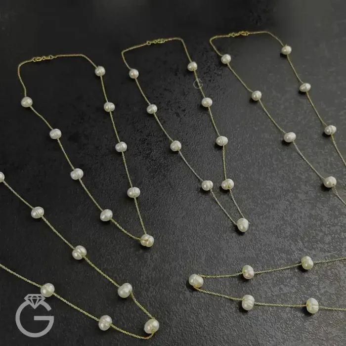 گردنبند طلای مروارید پرورشی