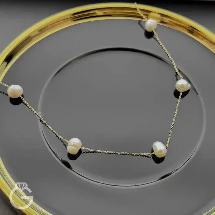 گردنبند طلای مروارید پرورشی