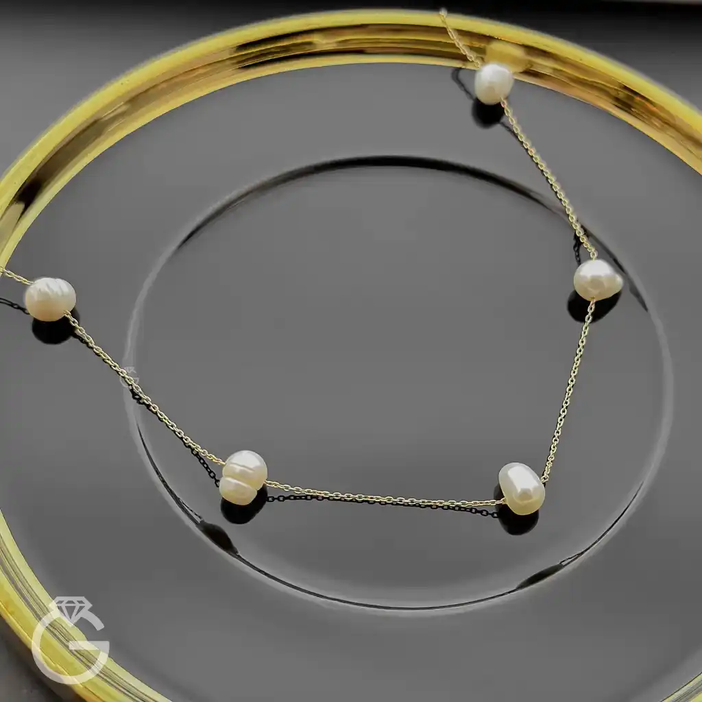 گردنبند طلای مروارید پرورشی (11) گردنبند طلای مروارید پرورشی