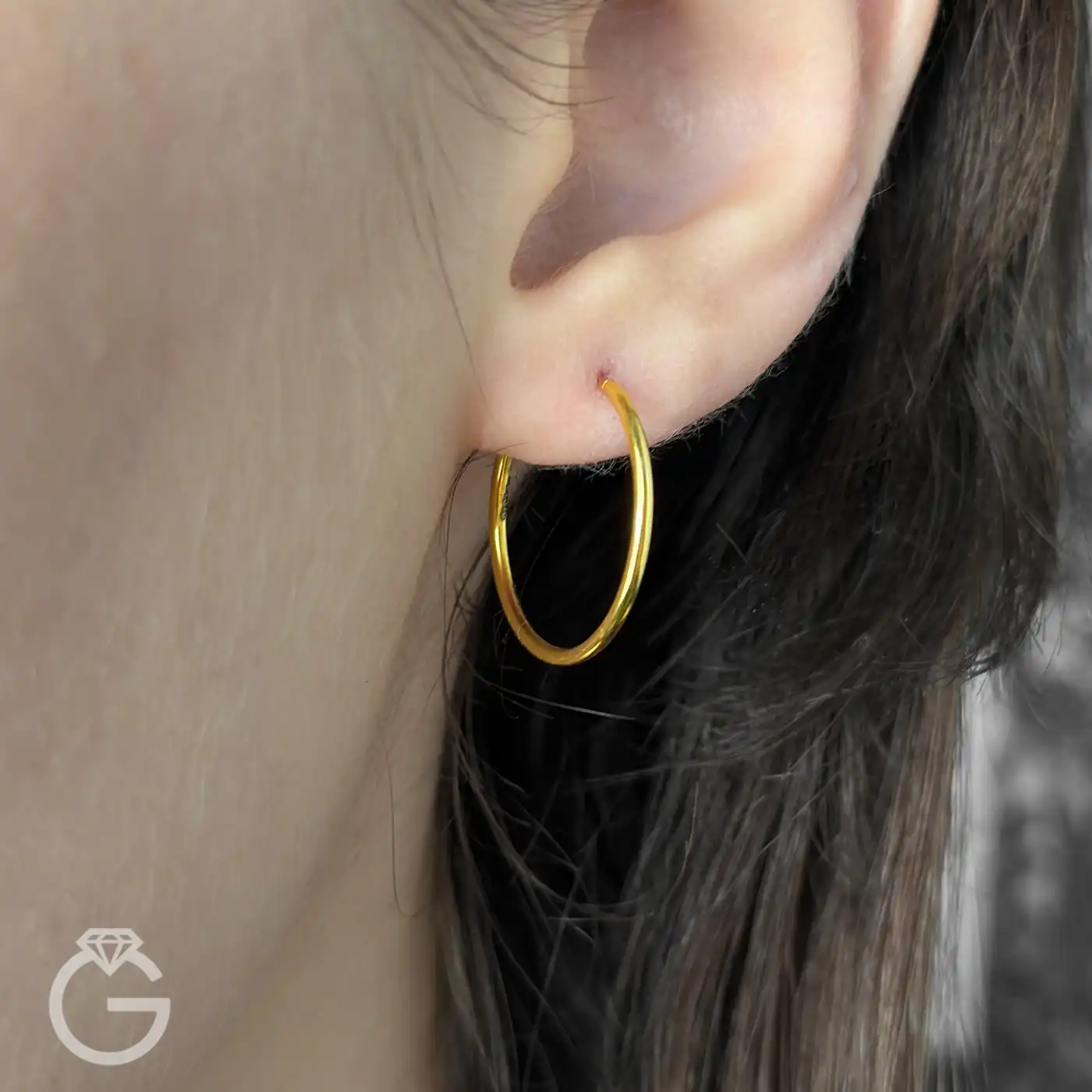 گوشواره حلقه ای طلا قطر 2 (1)