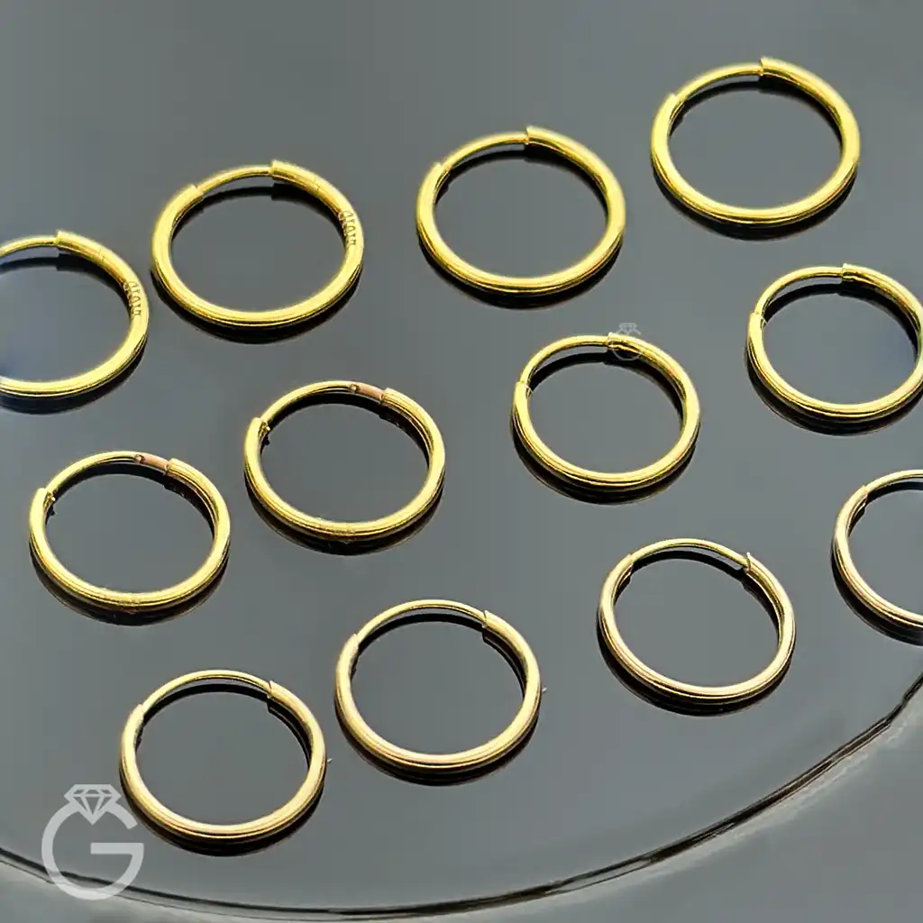 گوشواره طلا حلقه ای قطر 1 گوشواره طلا حلقه ای قطر 1
