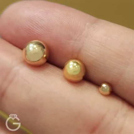 گوشواره میخی طلا مدل گوی ساده