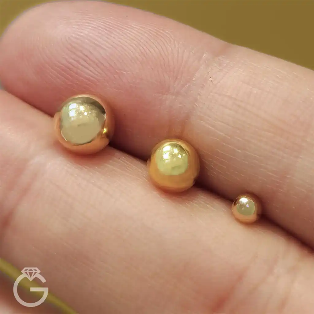 گوشواره میخی طلا مدل گوی ساده گوشواره میخی طلا مدل گوی ساده