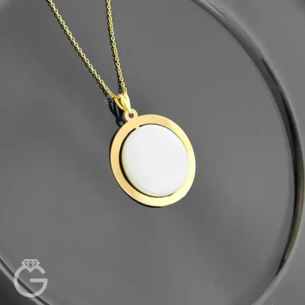 آویز طلای دایره با صدف