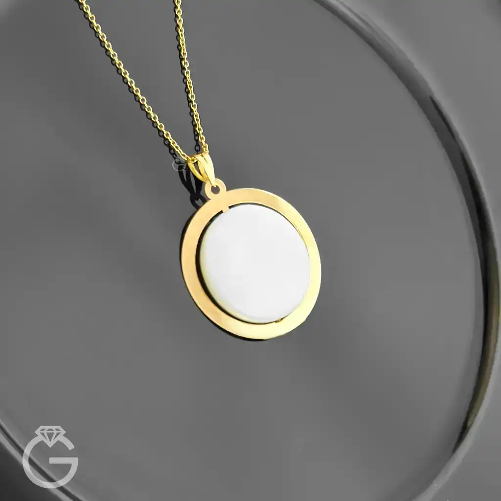 آویز طلای دایره با صدف (11) آویز طلای دایره با صدف