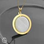آویز طلای دایره با صدف