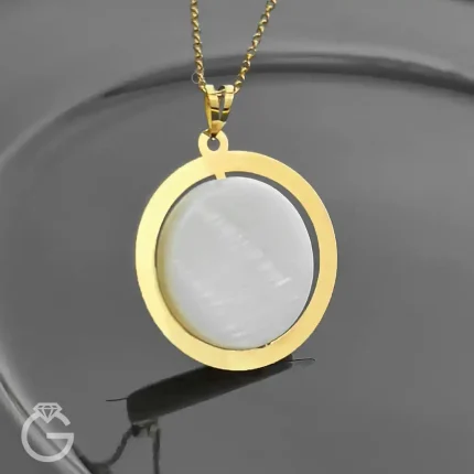 آویز طلای دایره با صدف