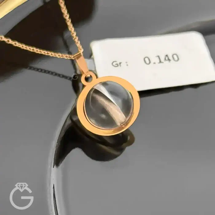 آویز طلای سواروسکی تیله ای