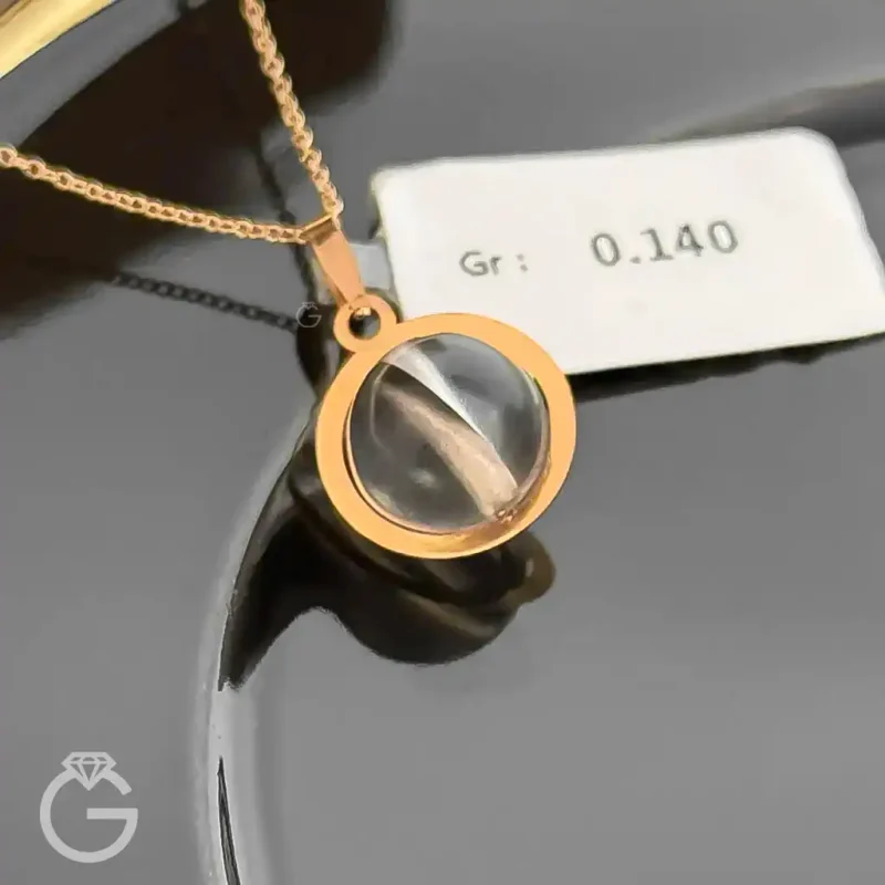 آویز طلای سواروسکی تیله ای