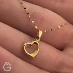 آویز طلای قلب توخالی