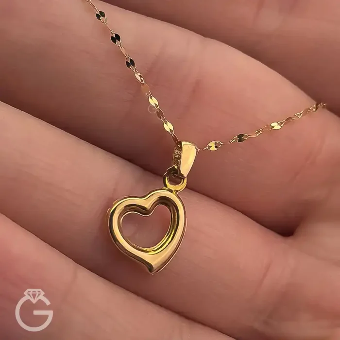 آویز طلای قلب توخالی