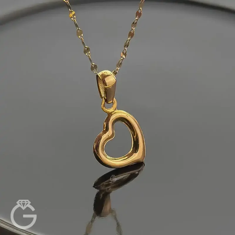 آویز طلای قلب توخالی