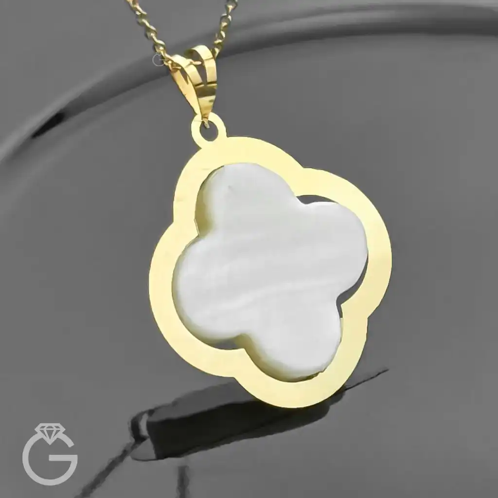 آویز طلای گل با صدف (11) آویز طلای گل با صدف