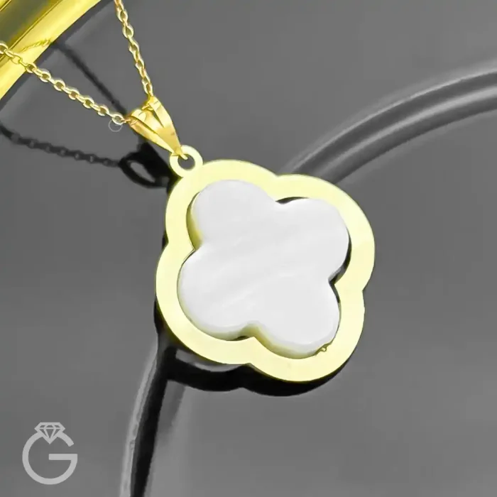 آویز طلای گل با صدف (12) آویز طلای گل با صدف