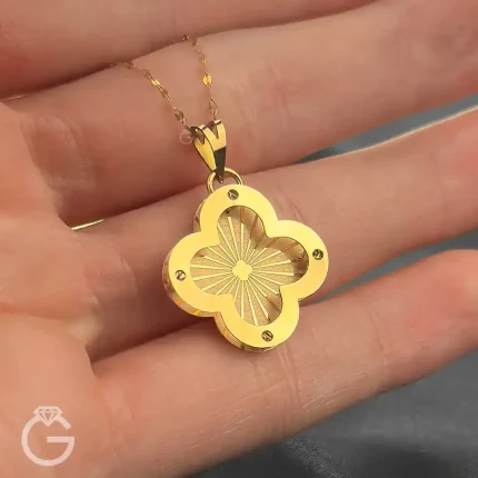 آویز طلای گل سه بعدی کد 0301