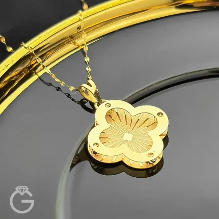 آویز طلای گل سه بعدی کد 0301