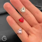 انگشتر طلای قلب سواروسکی