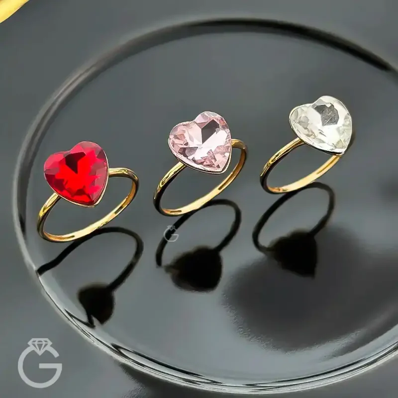 انگشتر طلای قلب سواروسکی