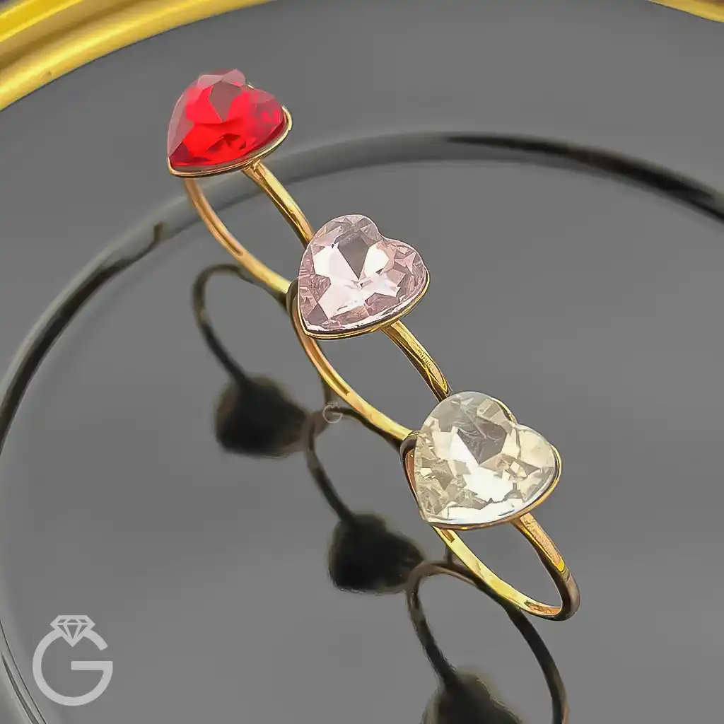 انگشتر طلای قلب سواروسکی (23) انگشتر طلای قلب سواروسکی