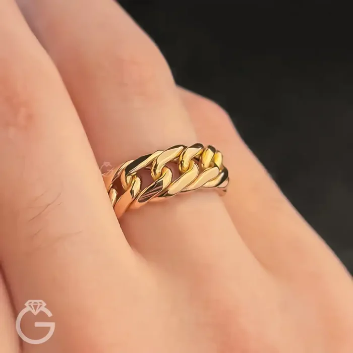 انگشتر طلای کارتیه زنجیری اسپرت