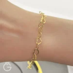 دستبند طلای قلبی متصل