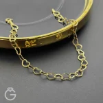 دستبند طلای قلبی متصل